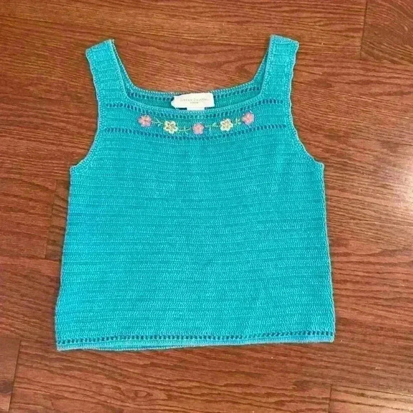 Susan Bristol Vintage Crochet Embroidered Sleeveless Tank Top Petite Small - Picture 2 of 12